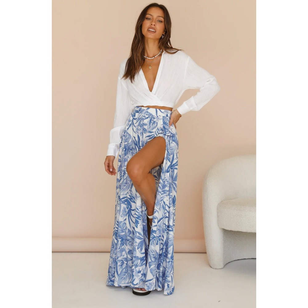 Seven Wonders Kiah Blue Floral Maxi Skirt | Size 4 | Worn Once
